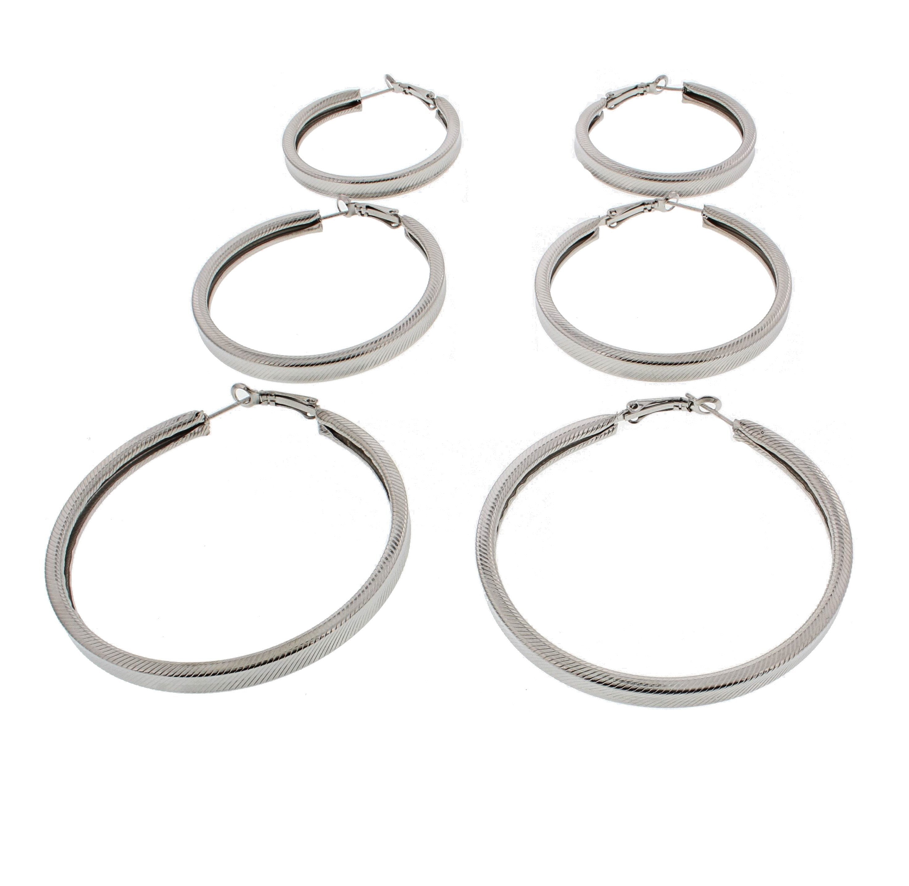3 on a Card Patterned Hoop Earrings