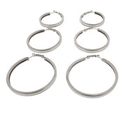 3 on a Card Patterned Hoop Earrings (Approx. 4/ 5/ 6cm Diameters)