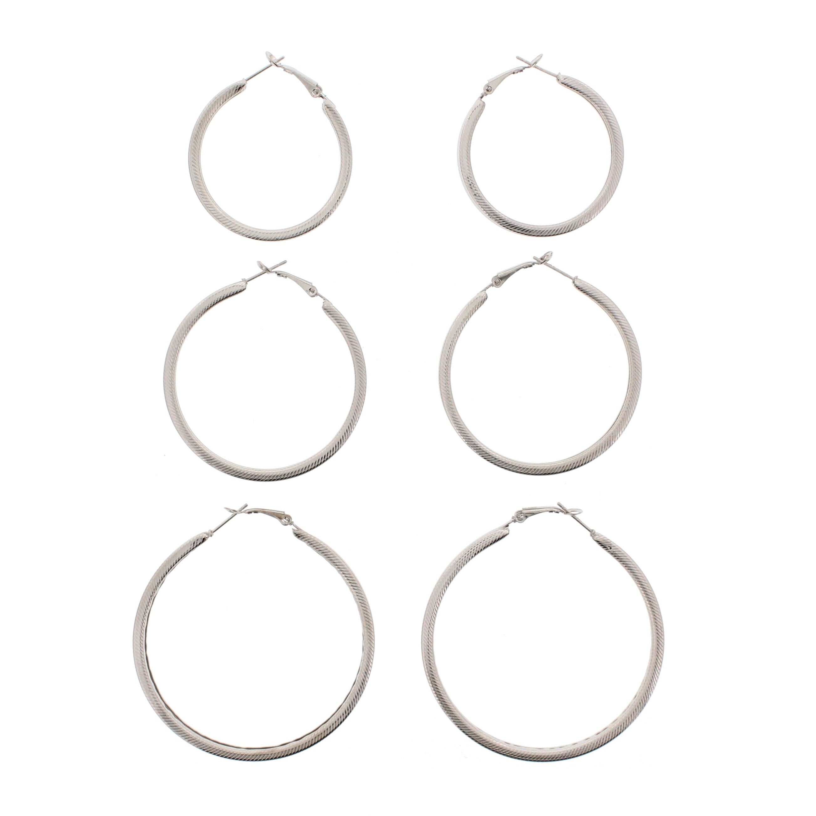 3 on a Card Patterned Hoop Earrings