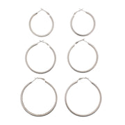 3 on a Card Patterned Hoop Earrings (Approx. 4/ 5/ 6cm Diameters)