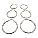 3 on a Card Perforated Hoop Earrings