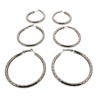 3 on a Card Perforated Hoop Earrings