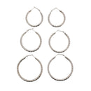 3 on a Card Perforated Hoop Earrings