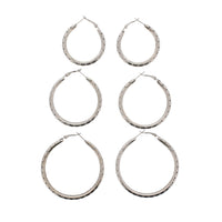 3 on a Card Perforated Hoop Earrings