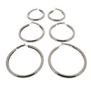 3 on a Card Plain Hoop Earrings