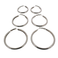 3 on a Card Plain Hoop Earrings