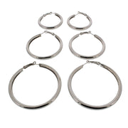 3 on a Card Plain Hoop Earrings (Approx. 4/ 5/ 6cm Diameters)