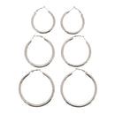3 on a Card Plain Hoop Earrings