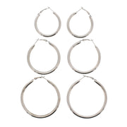 3 on a Card Plain Hoop Earrings (Approx. 4/ 5/ 6cm Diameters)