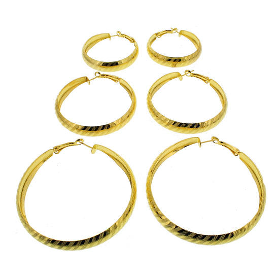 3 on a Card Patterned Hoop Earrings