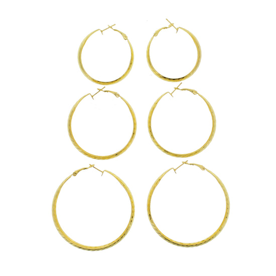3 on a Card Patterned Hoop Earrings