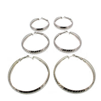 3 on a Card Patterned Hoop Earrings