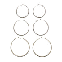 3 on a Card Patterned Hoop Earrings