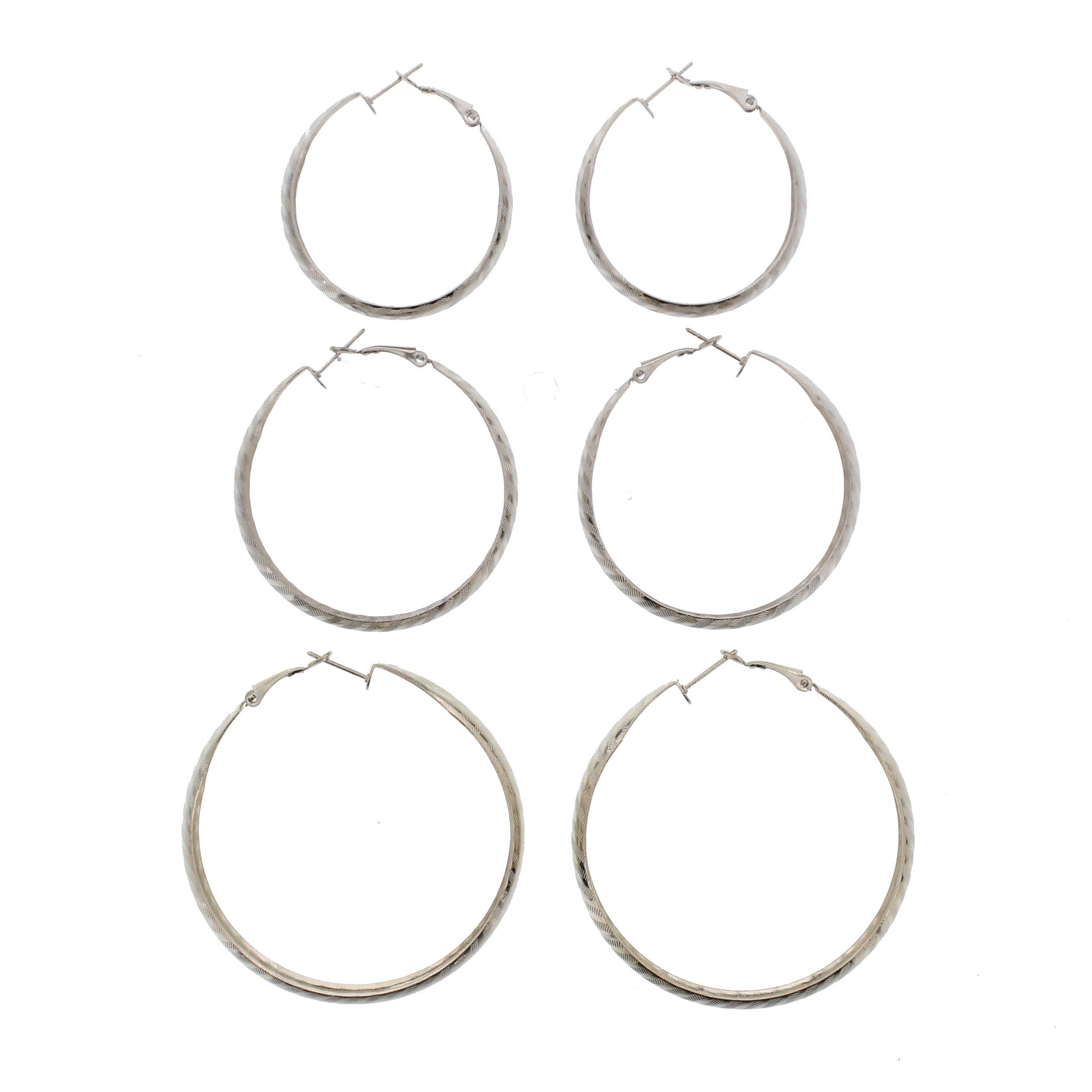 3 on a Card Patterned Hoop Earrings