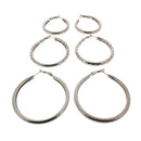 3 on a Card Assorted Patterned Hoop Earrings