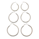 3 on a Card Assorted Patterned Hoop Earrings