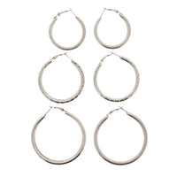 3 on a Card Assorted Patterned Hoop Earrings
