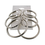 3 on a Card Assorted Patterned Hoop Earrings (Approx. 4/ 5/ 6cm Diameters)