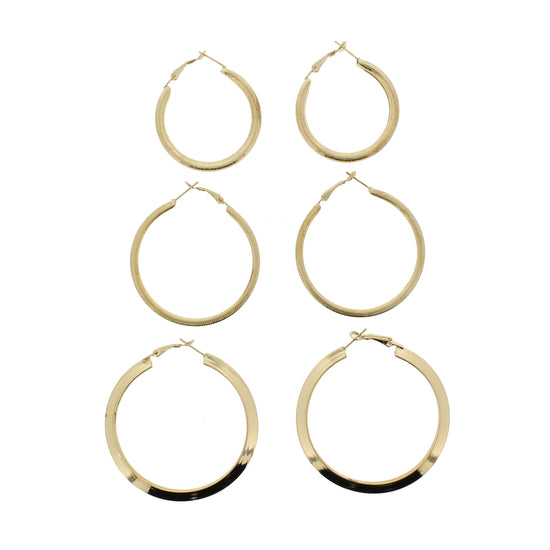 3 on a Card Assorted Patterned Hoop Earrings
