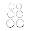 3 on a Card Assorted Patterned Hoop Earrings