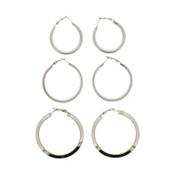 3 on a Card Assorted Patterned Hoop Earrings
