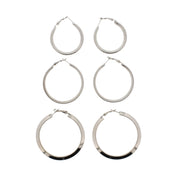 3 on a Card Assorted Patterned Hoop Earrings (Approx. 4/ 5/ 6cm Diameters)