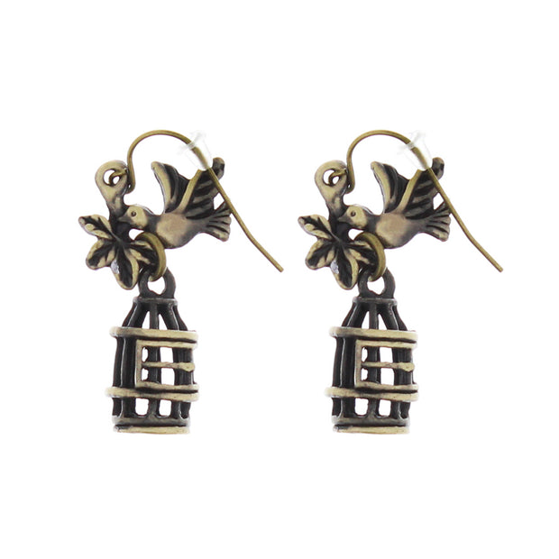 Bird and Cage Earrings (3 x 2cm)