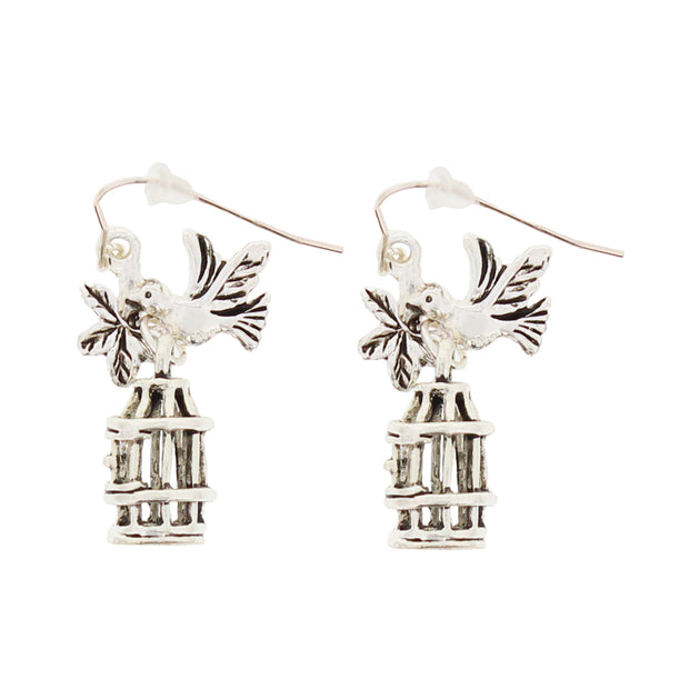Bird and Cage Earrings (3 x 2cm)