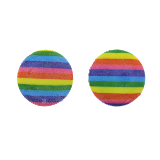 Rainbow Button Stud Earrings