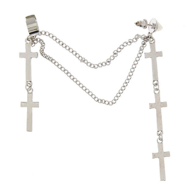 Hanging Crosses Earring/ Ear Cuff