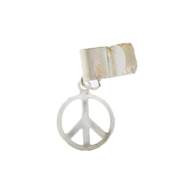 Silver CND Peace Sign Ear Cuff