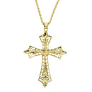 Gold Cross Chain Necklace With Clear Gems