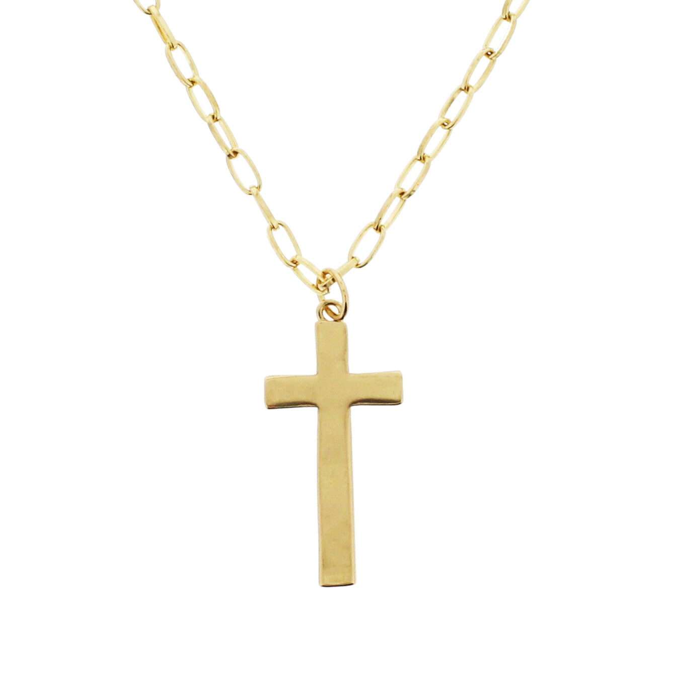 Gold Cross on Chain Necklace