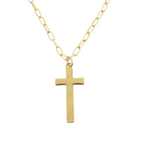 Gold Cross on Chain Necklace