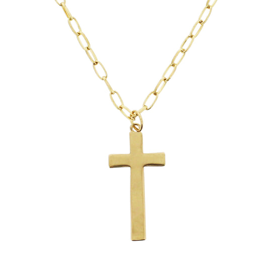 Gold Cross on Chain Necklace