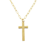 Gold Cross on 69cm Chain Necklace (2.3 x 5cm Pendant)