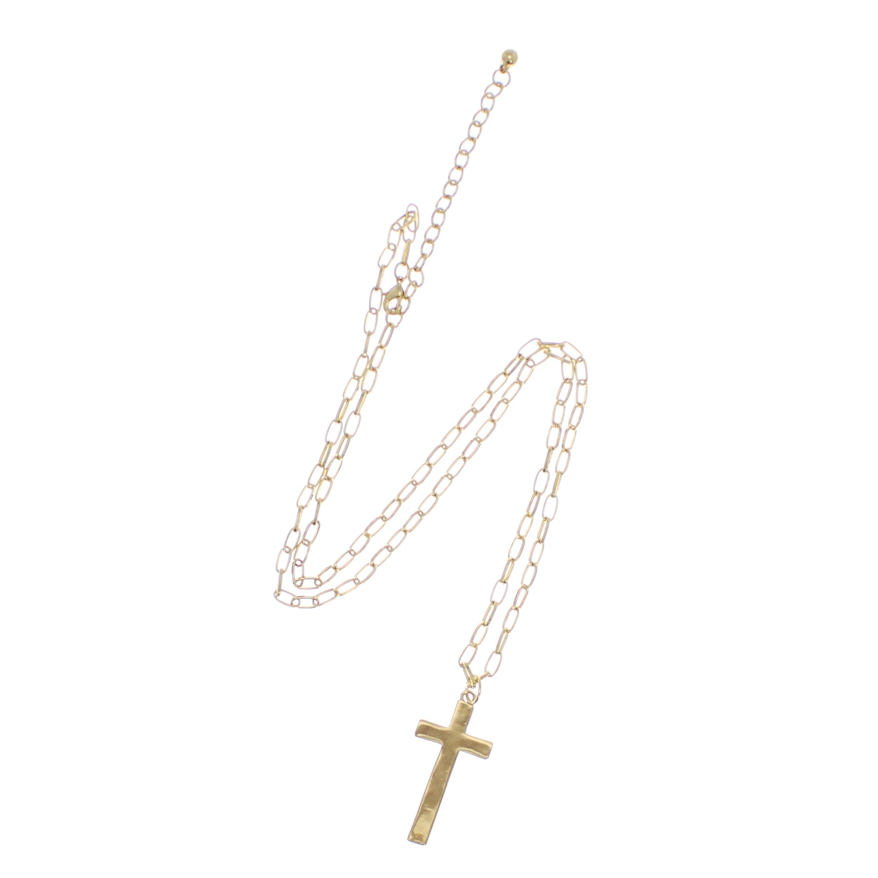 Gold Cross on Chain Necklace