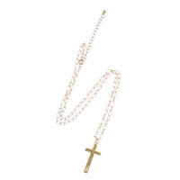 Gold Cross on Chain Necklace