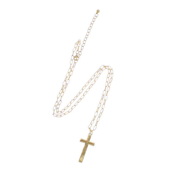 Gold Cross on Chain Necklace