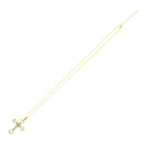 Gold Cross Pendant Chain Necklace with Gems