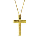Gold Cross Chain Necklace with Clear Gems