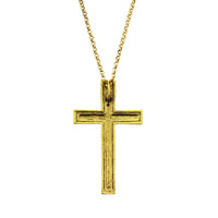 Gold Cross Chain Necklace with Clear Gems