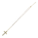 Gold Cross Chain Necklace with Clear Gems
