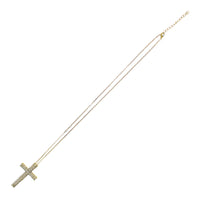 Gold Cross Chain Necklace with Clear Gems