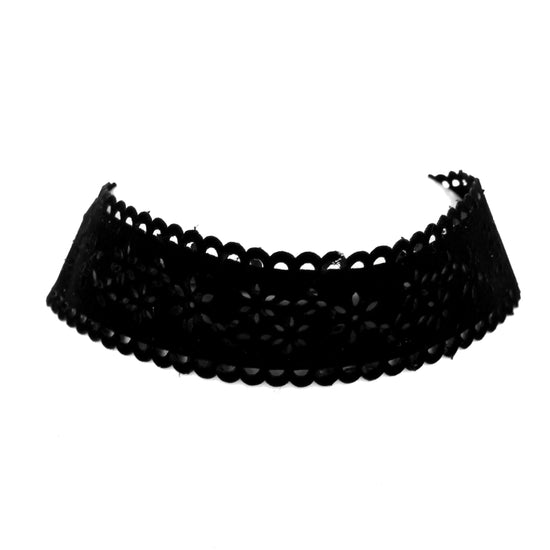 Flower Print Suede Choker