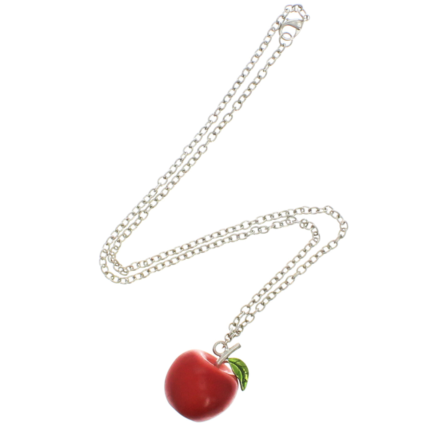 3D Apple Necklace on a 56cm Silver Chain