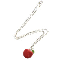 3D Apple Necklace on a 56cm Silver Chain