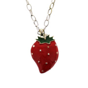 Strawberry Necklace on a 69cm Silver Chain (5 x 4cm Pendant)