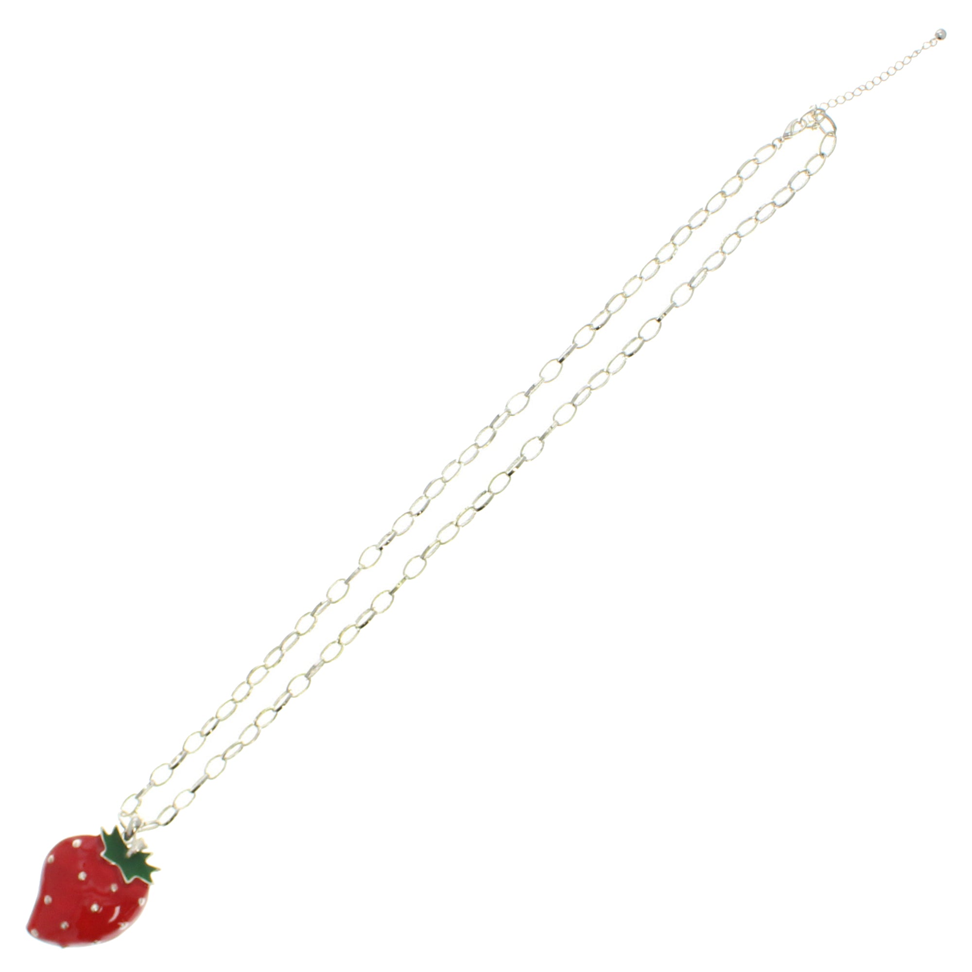 Strawberry Necklace on a 69cm Silver Chain