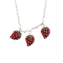 Triple Strawberry Necklace on a 48cm Silver Chain